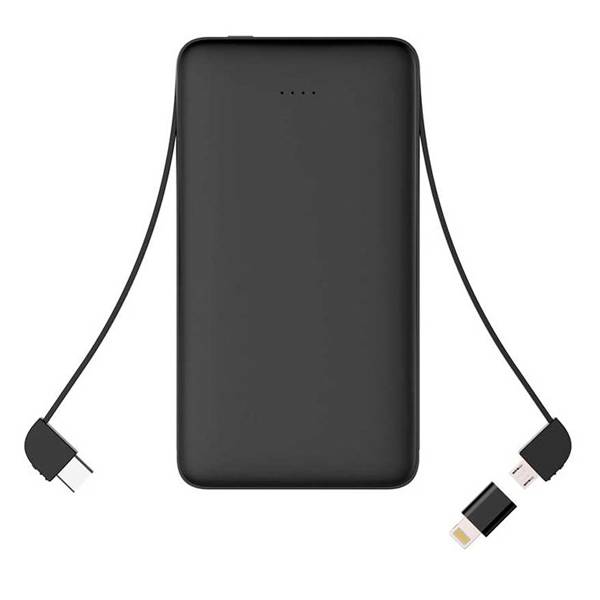 10,000mAh  Portable Powerbanks with built-in two cable with Android cable and USB-C cable