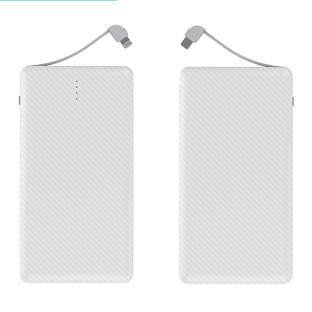 W1013 which 10,000mAh Power Bank built-in Lightning and Android cable ,with type-c adapter 