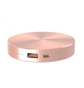 W0608PD Pink 6000mAh Unique design& Circle shape power PD22.5W fast charge power bank