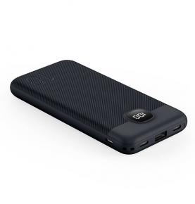 S1060 Black 10000mAh High Capacity PD22.5W Quick Charge Power Bank Ultra Slim External Phone Battery Pack