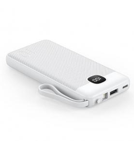 S1061 White 10000mAh Multi 4 in 1 Power bank 10000mah built-tin three cables PD22.5W fast charging mobile power