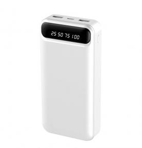 S2003 White 20000mAh Mobile Power Bank factory 5V-2A with 2 Input Ports and 2 Output Ports