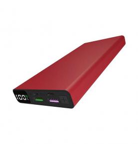 S1002 Red 10000mAh Fast Charging PD 22.5W Power Bank with Digital Display Dual Outputs Aluminum External Battery