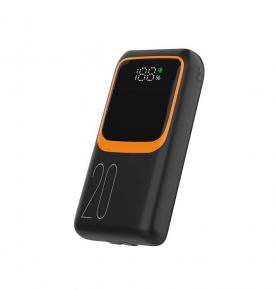 S2009 Black PD22.5W 20000mah Build In Cable Quick Charge Power Station Mini Portable Power Bank For Mobile Phone