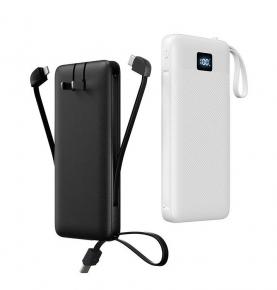 AC1005 Black&White AC Folding Plug 10000mah quick charge Power Bank built-in 3 cables with PD22.5W Wall Charger 