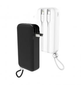 AC1003 Black&White AC Folding Plug 10000mah quick charge Power Bank built-in 2 cables with PD22.5W Wall Charger