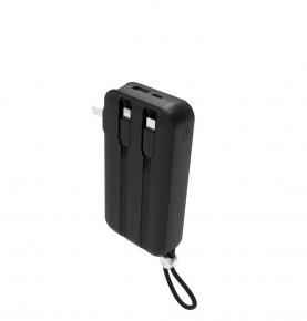 AC1003 Black AC Folding Plug 10000mah quick charge Power Bank built-in 2 cables with PD22.5W Wall Charger 